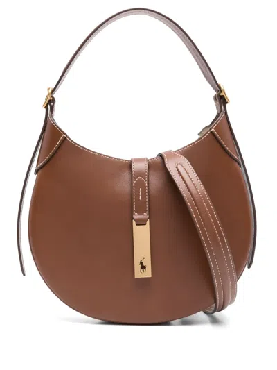 Polo Ralph Lauren Small Polo Id Shoulder Bag In Braun