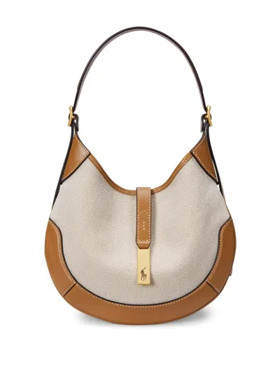 Polo Ralph Lauren Small Polo Id Shoulder Bag In Neutrals