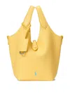 Polo Ralph Lauren Small Polo Play Leather Tote Bag In Yellow