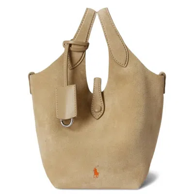 Polo Ralph Lauren Small Polo Play Suede Tote Bag