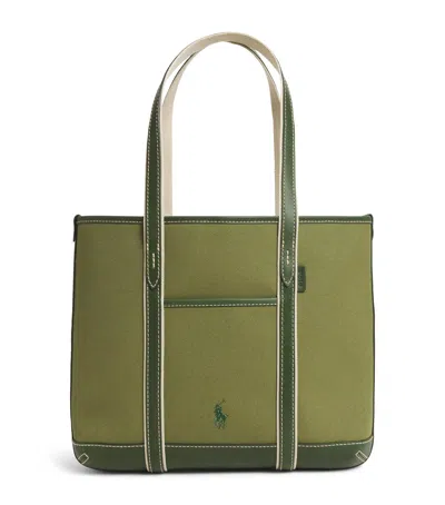 Polo Ralph Lauren Small Polo Pony Shopper Tote Bag In Green