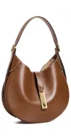 Polo Ralph Lauren Womens Cuoio Polo Id Small Leather Shoulder Bag In Brown