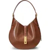 Polo Ralph Lauren Womens Cuoio Polo Id Small Leather Shoulder Bag In Brown