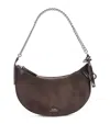 Polo Ralph Lauren Small Suede Polo Id Shoulder Bag In Brown
