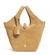 Polo Ralph Lauren Small Suede Polo Play Cross-body Bag In Brown