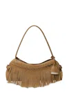 Polo Ralph Lauren Small The Ralph Fringed Suede Shoulder Bag In Neutral