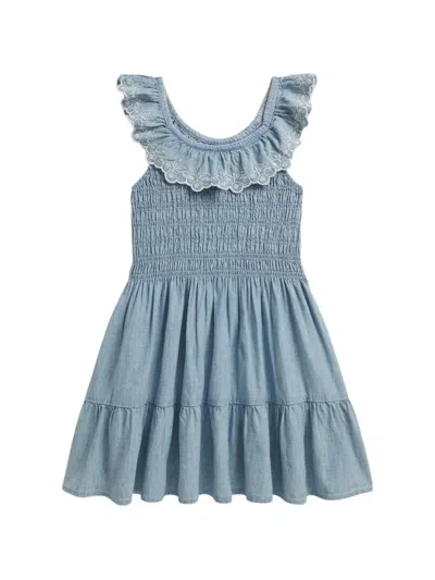 Polo Ralph Lauren Babies' Smocked Blueberry-embroidered Dress