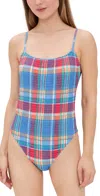 Polo Ralph Lauren Kennedy Smocked One Piece Swimsuit In Multi