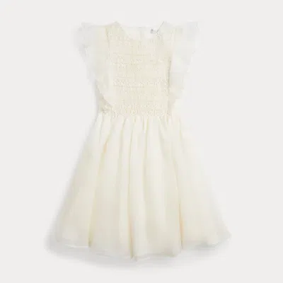 Polo Ralph Lauren Kids' Smocked Mulberry Silk Dress In Nevis