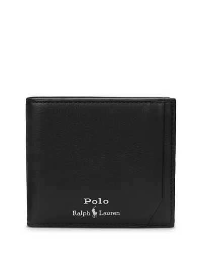 Polo Ralph Lauren Smooth Leather Billfold Wallet In Black