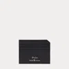 Polo Ralph Lauren Pebbled Leather Card Case In Black