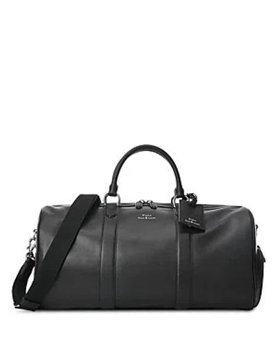 Polo Ralph Lauren Smooth Leather Duffel In Black