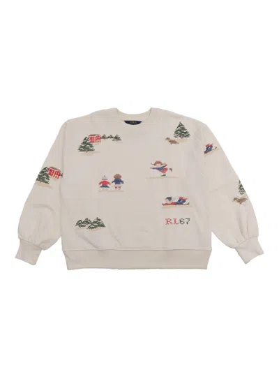 Polo Ralph Lauren Kids' Smplrcnpoflc-knit Shirts-sweatshirt In White