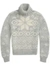 Polo Ralph Lauren Snowflake-motif Wool Turtleneck In Grey
