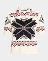 Polo Ralph Lauren Snowflake Mock-neck Short-sleeve Sweater In Multi