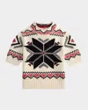 Polo Ralph Lauren Snowflake Mockneck Short-sleeve Sweater In Multi