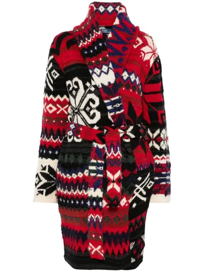 POLO RALPH LAUREN SNOWFLAKE-MOTIF SHAWL-COLLAR CARDI-COAT