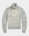 Polo Ralph Lauren Snowflake-motif Wool Turtleneck In Greycream