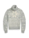 Polo Ralph Lauren Snowflake-motif Wool Turtleneck In Grey
