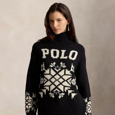 Polo Ralph Lauren Wool Turtleneck Sweater In Black