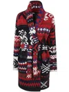 Polo Ralph Lauren Snowflake-motif Shawl-collar Cardigan In Red