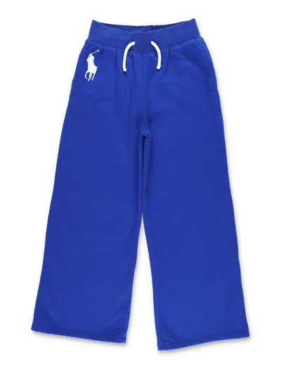 Polo Ralph Lauren Soft Cotton Fleece Jogging Pants For Girls In Blue