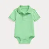 Polo Ralph Lauren Babies' Soft Cotton Polo Bodysuit In Atrium Green