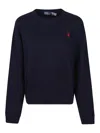 Polo Ralph Lauren Logo-detail Crew-neck Sweater In Blue