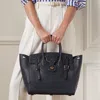 Polo Ralph Lauren Soft Ricky 33 Nappa Leather Bag In Navy
