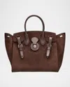 Polo Ralph Lauren Soft Ricky 33 Suede Top-handle Bag In Brown
