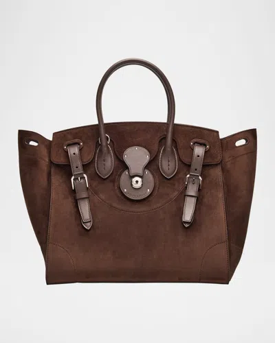 Polo Ralph Lauren Soft Ricky 33 Suede Top-handle Bag In Brown