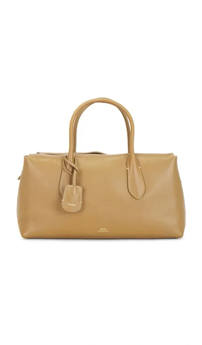 Polo Ralph Lauren Soft Smooth Calf Satchel Bag In Split Tea