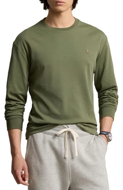 Polo Ralph Lauren Soft Touch Long Sleeve Cotton T-shirt In Green