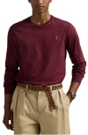 Polo Ralph Lauren Bordeaux Crewneck Sweater With Pony Logo Embroidered On The Front In Burgundy