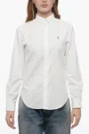 Polo Ralph Lauren Womens Logo-embroidered Short-sleeve Linen Shirt White Xs In White