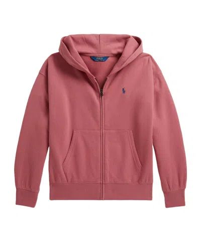 Polo Ralph Lauren Solid Color Zip Hoodie Polo In Pink