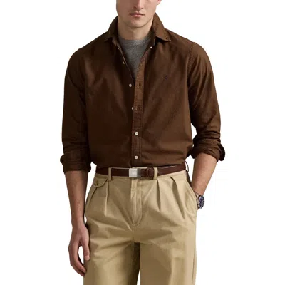 Polo Ralph Lauren Solid Cotton Oxford Button-down Shirt In Brown