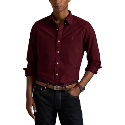 Polo Ralph Lauren Solid Cotton Oxford Button-down Shirt In Red