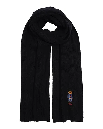 POLO RALPH LAUREN SOLID DENIM BEAR SCARF