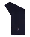 Polo Ralph Lauren Solid Denim Bear Scarf In Blue