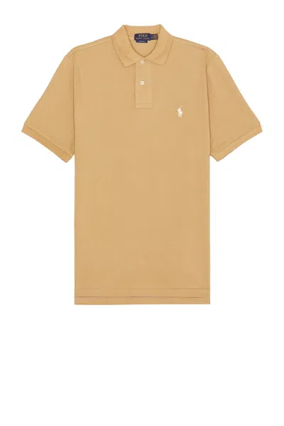 Polo Ralph Lauren Solid Mesh Polo In Cafe Tan