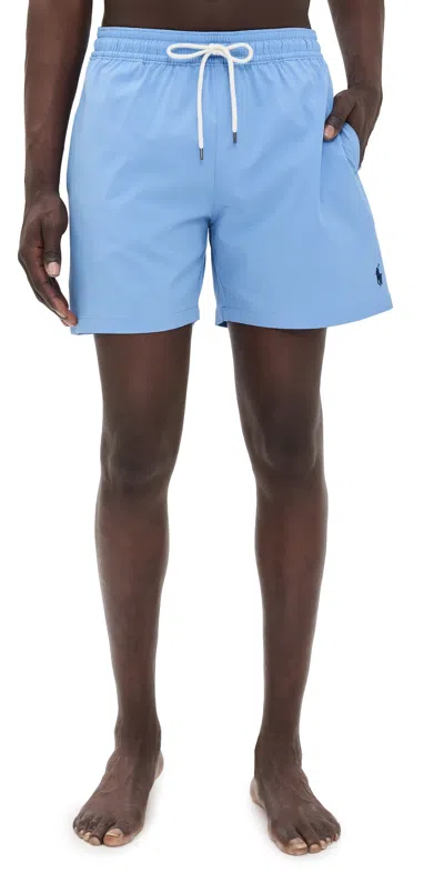 Polo Ralph Lauren Traveler Straight-leg Mid-length Recycled Swim Shorts In Blue