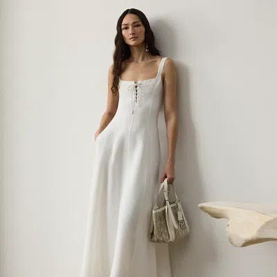 Polo Ralph Lauren Sonali Washed Canvas Day Dress In Cream