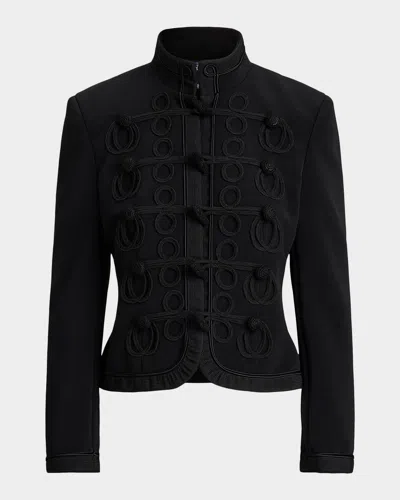 Polo Ralph Lauren Braided-trimmed Tailored Jacket In Black