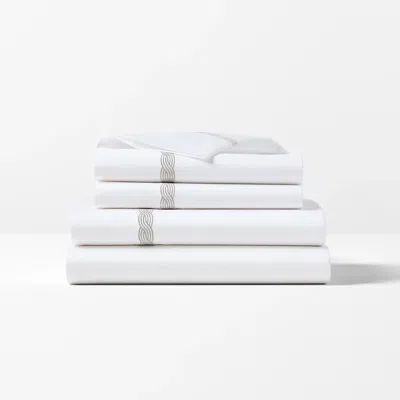 Polo Ralph Lauren Spencer Cable Embroidery Sheet Set In Stone Grey