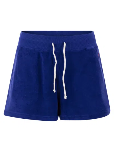 Polo Ralph Lauren Sponge Shorts With Drawstring In Royal Blue