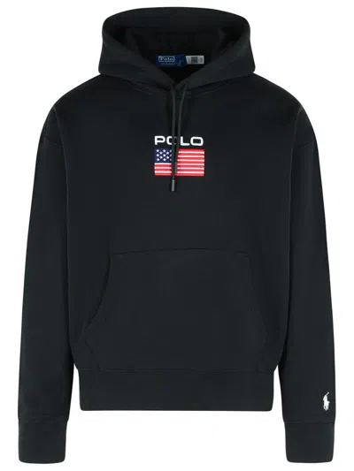 Polo Ralph Lauren 'sport' Black Cotton Blend Sweatshirt In Blue