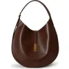 Polo Ralph Lauren Sport Calf Leather Shoulder Bag In Burgundy