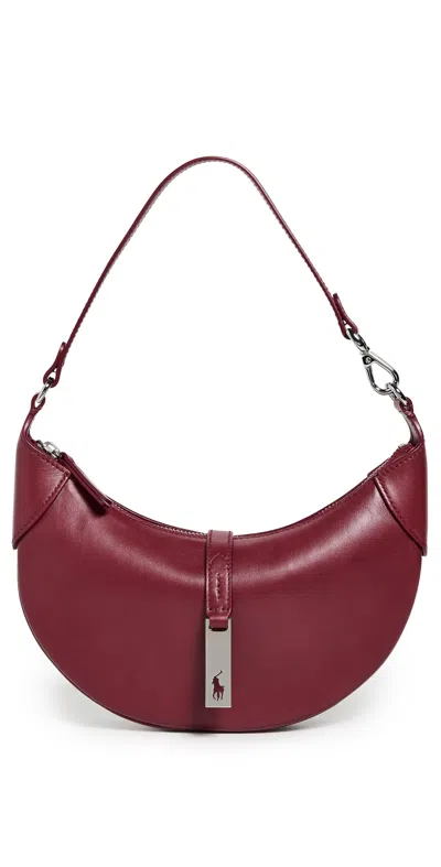 Polo Ralph Lauren Sport Calf Polo Id Mini Shoulder Bag Pomegranate In Red