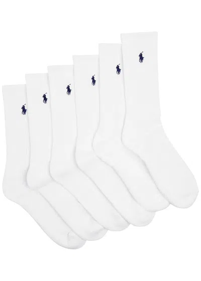 Polo Ralph Lauren Sport Logo Cotton-blend Socks In White